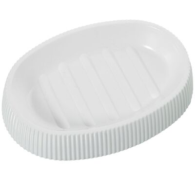 WHITE ACRYLIC SOAP DISH _13X9X2.5 CM. ST86286