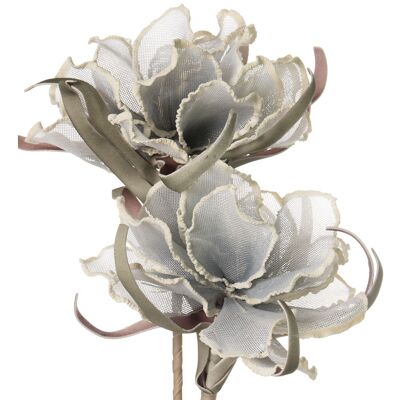 FLEUR ARTIFICIELLE 99 CM ARGENT, POLYESTER+EVA+PAPIER _°21,°18X100CM ST27935