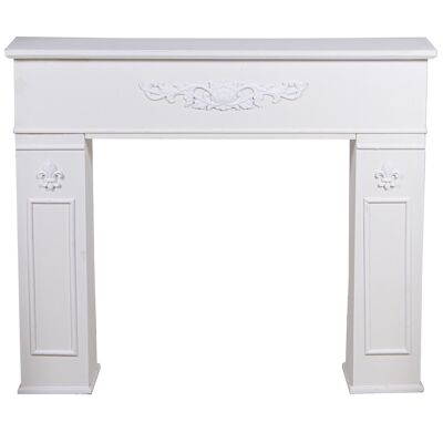 WHITE WOOD FIREPLACE FRONT _110X23X94CM, FIR+DM ST36448