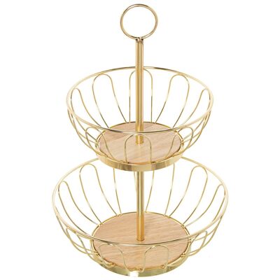 DOUBLE GOLDEN METAL FRUIT BOWL (ASSEMBLY REQUIRED) °28X42CM, FRUIT °28X10CM+°22X8CM ST82841