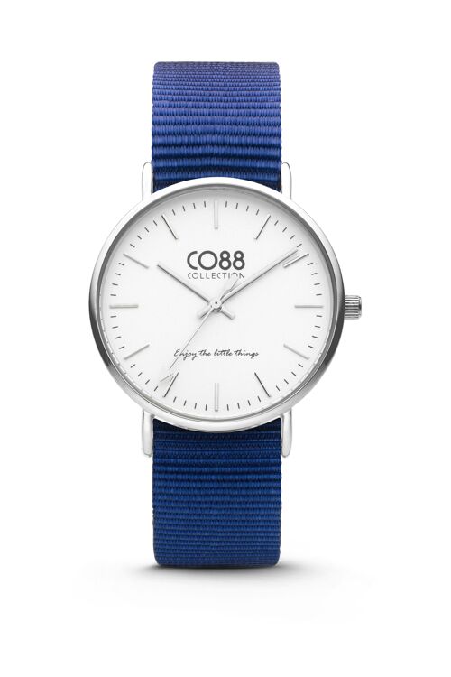 CO88 Watch IPS 36mm white w/nato strap dark blue