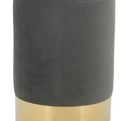 Pouf in gray velvet and gold metal-NPO1620