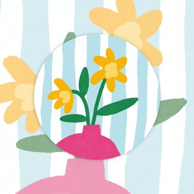 Set of 40 stickers. Daffodils