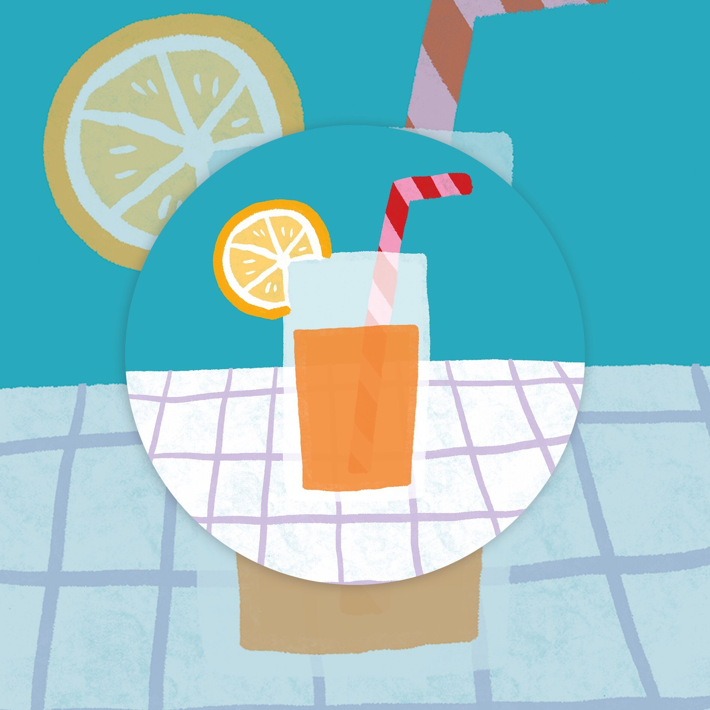 Conjunto de 40 pegatinas. Cóctel