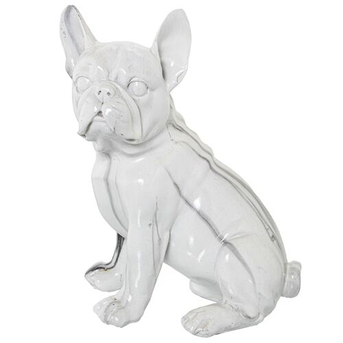 FIGURA RESINA PERRO ACABADO MÁRMOL 16X12X21CM ST50160