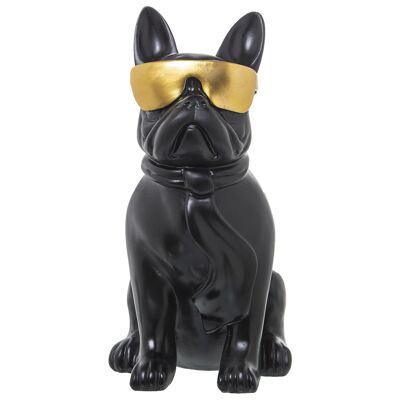 FIGURINE/LUNETTES EN RÉSINE DE CHIEN BULL DOGC 26X18X36CM ST50394