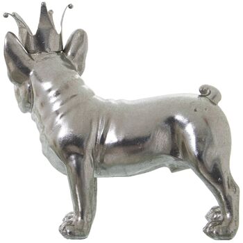 FIGURINE RÉSINE CHIEN AVEC COURONNE ARGENTÉE _24X11X23CM ST48946 2