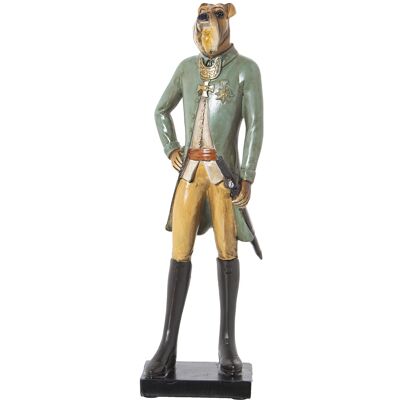 FIGURINE RÉSINE UNIFORME CHIEN 11X10X38CM ST50329