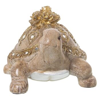 FIGURINE TORTUE MARRON/OR RÉSINE 17X12X10CM ST50335 3