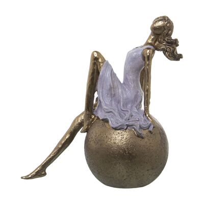 RESIN FIGURE OF GIRL SITTING ON BALL 20X11X22CM ST50431