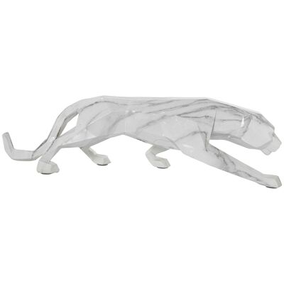 ORIGAMI PANTHER RESIN FIGUREMARBLE FINISH 48X11X13CM ST50153