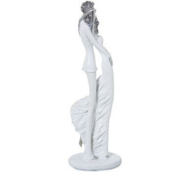 FIGURINE RÉSINE COUPLE CÂLIN BLANC/ARGENT _9X8X30CM ST50459 4