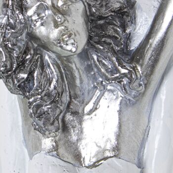 FIGURINE RÉSINE COUPLE CÂLIN BLANC/ARGENT _9X8X30CM ST50459 5