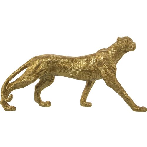 FIGURA RESINA GUEPARDO DORADO 36X9X18CM ST50415