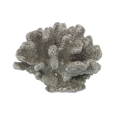 CORAL GRAY/SILVER RESIN FIGURE 19X16X14CM ST49317