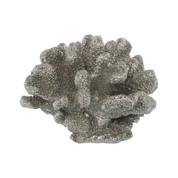 FIGURINE EN RÉSINE GRIS CORAIL/ARGENT 19X16X14CM ST49317 1