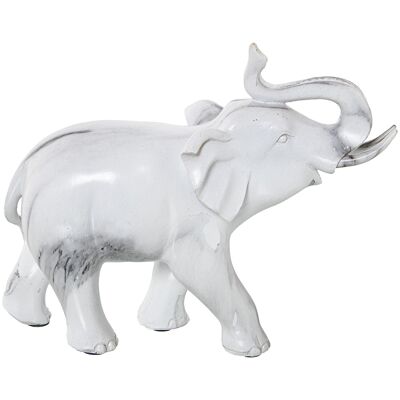 FIGURA RESINA ELEFANTE ACABADOMÁRMOL 23X9X19CM ST50162