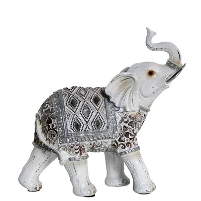 FIGURINE RÉSINE ÉLÉPHANT BLANC _20,5X8X20,5CM ST47262