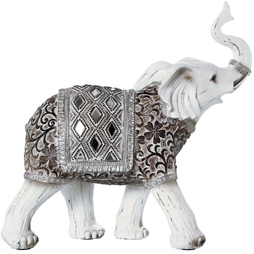 FIGURA RESINA ELEFANTE BLANCO _26,5X9,5X25,5CM ST47263