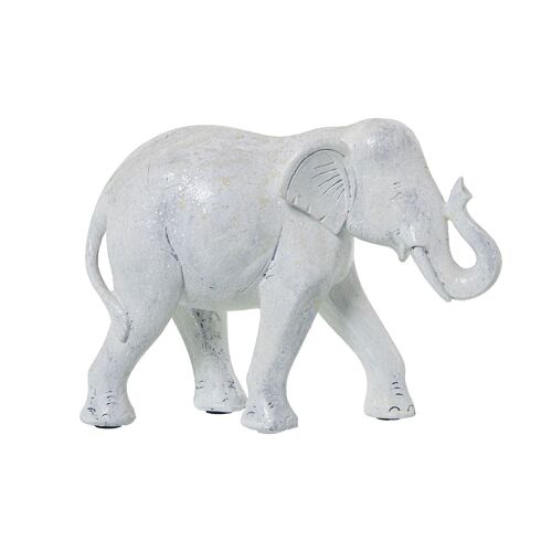 FIGURA RESINA ELEFANTE BLANCOENVEJECIDO 23X9X17CM ST50301