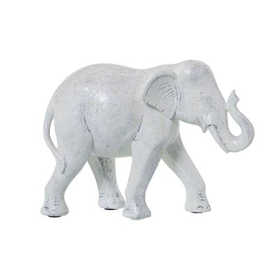 HARZFIGUR ANTIKER WEISSER ELEFANT 23X9X17CM ST50301