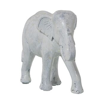 FIGURINE EN RÉSINE ÉLÉPHANT BLANC ANTIQUE 23X9X17CM ST50301 2