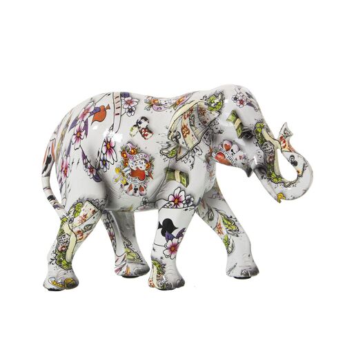 FIGURA RESINA ELEFANTE DECORADO CASINO 23X9X17CM ST50299