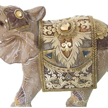 FIGURINE RÉSINE ÉLÉPHANT DORÉ 21X9X28CM ST49848 2