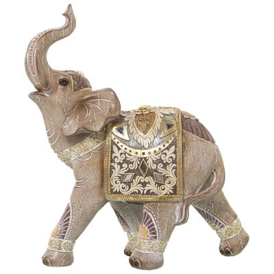 FIGURINE RÉSINE ÉLÉPHANT DORÉ 27X11X31CM ST49849