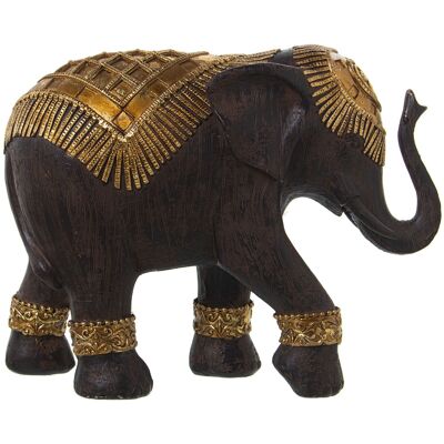 FIGURA IN RESINA ELEFANTE WENGUE DORATO/NERO 26X11X20CM ST49983