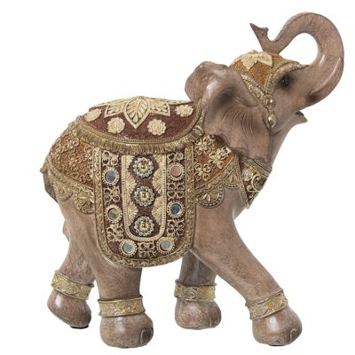 FIGURA IN RESINA ELEFANTE GRIGIO/ORO 24X11X25CM ST50313