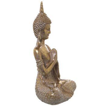 FIGURINE BOUDDHA DORÉ EN RÉSINE 18X10X26CM ST50425 3