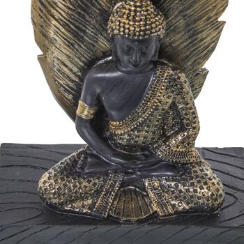 FIGURINE RÉSINE BOUDDHA OR/MARRON 15X7X27CM ST50420 4