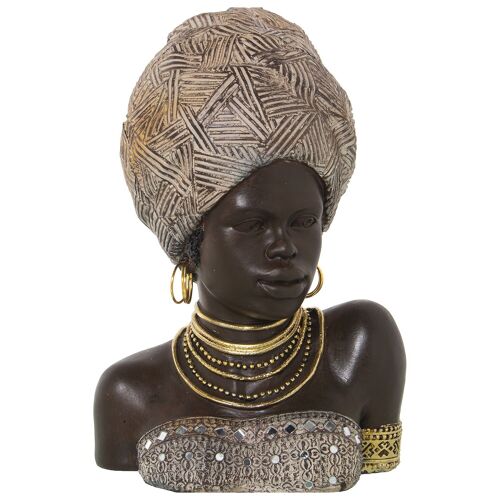 FIGURA RESINA BUSTO AFRICANA 24X19X35CM ST50192