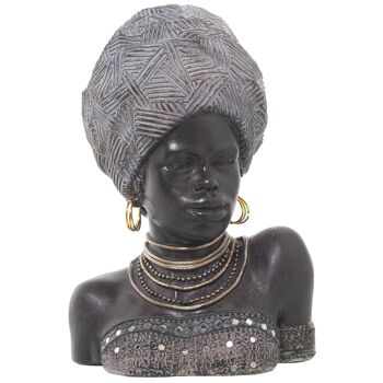 FIGURINE RÉSINE BUSTE AFRICAIN 24X20X35CM ST49369 1