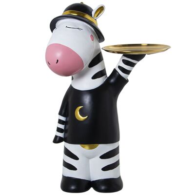 FIGURA ZEBRA IN RESINA CON VASSOIO _45X34X70CM ST61846