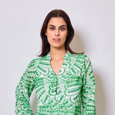 Printed shirt with English embroidery 3054