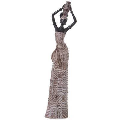 BROWN AFRICAN RESIN FIGURE 10X7X42CM ST49972