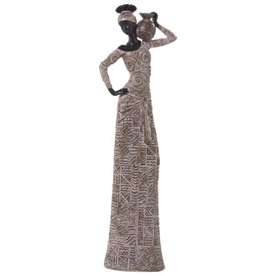 BROWN AFRICAN RESIN FIGURE 11X7X39CM ST49962