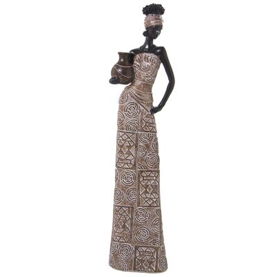 BROWN AFRICAN RESIN FIGURE 14X8X53CM ST49970