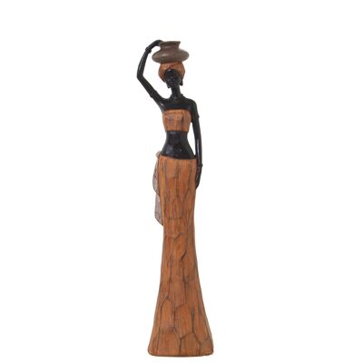 BROWN AFRICAN RESIN FIGURE 8X5X32CM ST49975