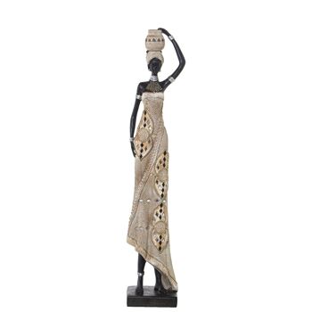 FIGURINE AFRICAINE EN RÉSINE TÊTE VASIJAEN 12X10X55CM ST50187 1