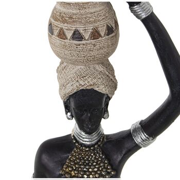 FIGURINE AFRICAINE EN RÉSINE TÊTE VASIJAEN 12X10X55CM ST50187 3