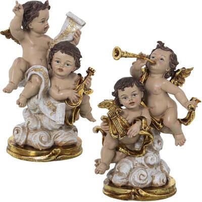 RESIN FIGURE MUSICIAN ANGELS SC/BASE _16X12X25CM APPROX. ST50470