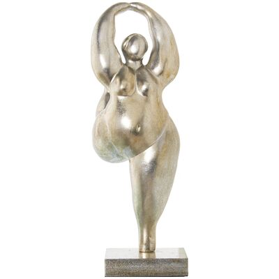 FIGURA RESINA BAILARINA C/BASECHAMPAGNE 22X18X51CM ST49795