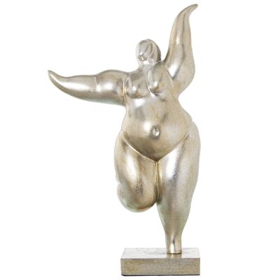 FIGURINE DANSEUSE EN RÉSINE AVEC BASECHAMPAGNE 33X19X53CM ST49796