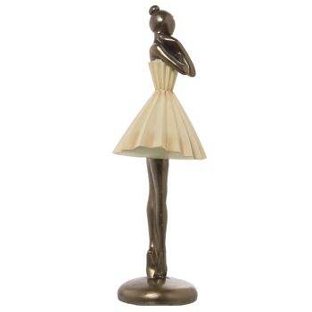 FIGURINE RÉSINE DANSEURE CRÈME/OR 14X11X34CM ST50402 5