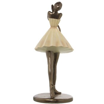 FIGURINE RÉSINE DANSEURE CRÈME/OR 14X13X30CM ST50403 4