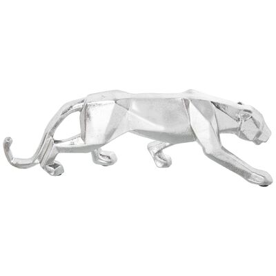 SILVER RESIN PANTHER FIGUREORIGAMI 44X7X14CM ST50348