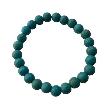 Bracelet en cristal, turquoise (howlite teinte) 1